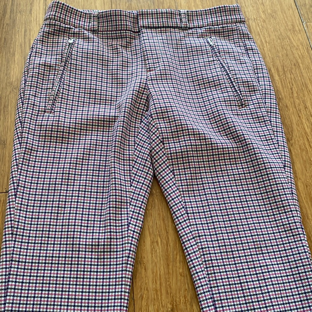 PINK black plaid banana republic pants